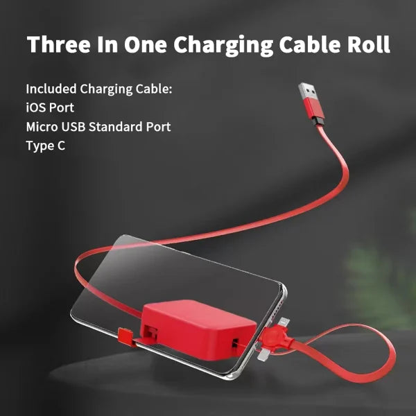 🔥Summer Hot Sale 50% OFF🔥Three In One Charging Cable Roll-Buy 3 Free Shipping