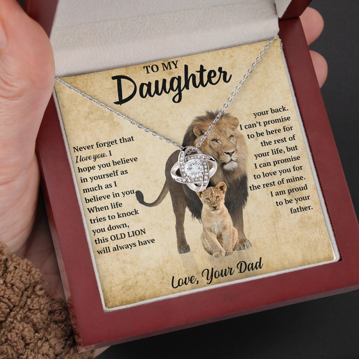 To My Daughter | "This Old Lion" | Love Knot Necklace