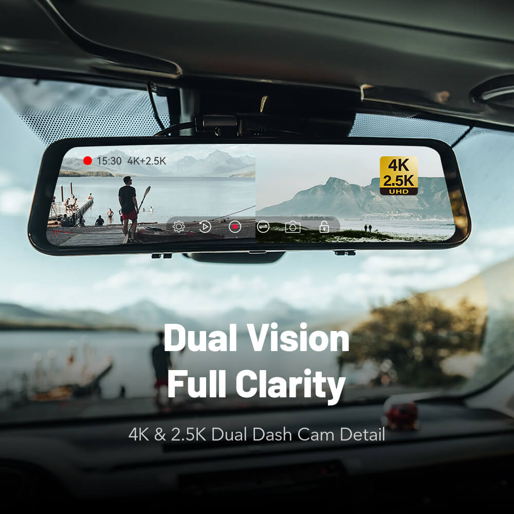 Touch Screen Parking Monitoring Dash Cam Smart Mirror