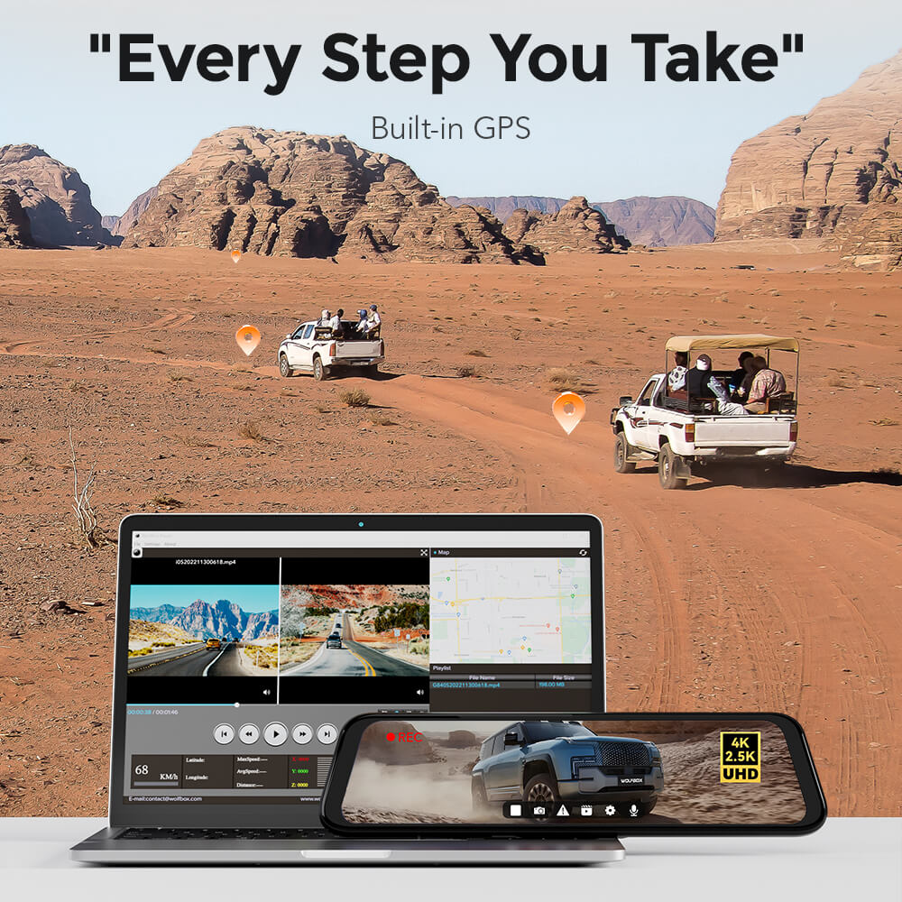 Touch Screen Parking Monitoring Dash Cam Smart Mirror