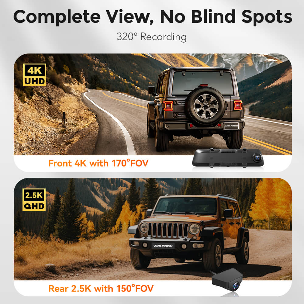 Touch Screen Parking Monitoring Dash Cam Smart Mirror