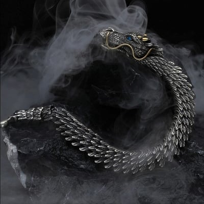 Last Day Promotion 50% OFF - Unleashing the Power of Handmade Golden Horn Dragon Bracelet