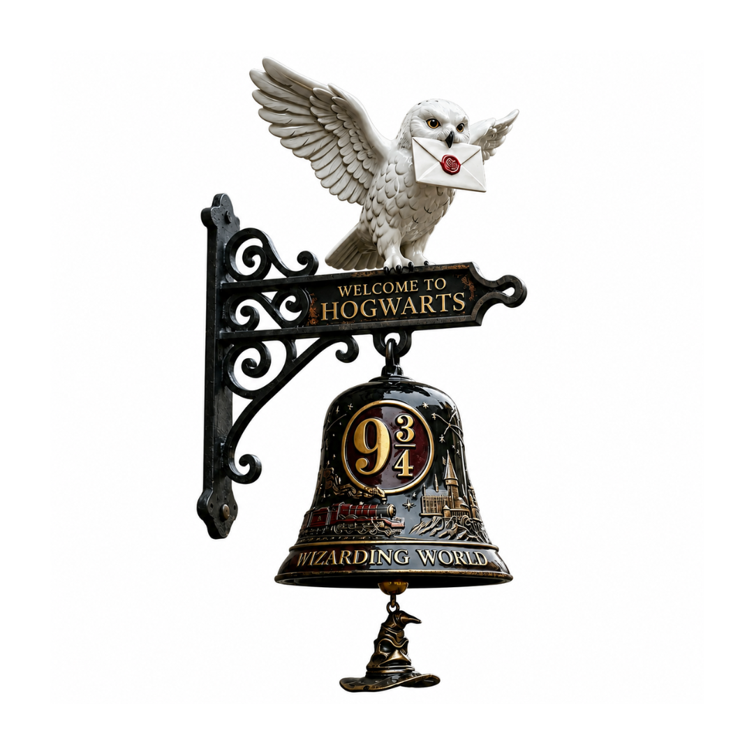 Enchanted Owl Wizard Wall Bell