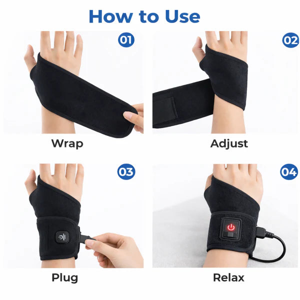 Heated Wrist Wrap with Vibration Therapy (wired) Works while connected