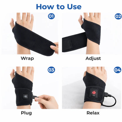 Heated Wrist Wrap with Vibration Therapy (wired) Works while connected