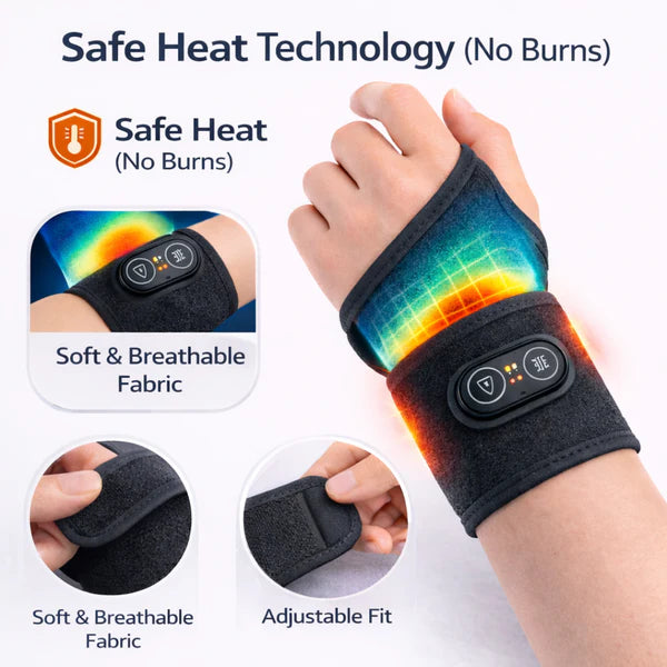 Heated Wrist Wrap with Vibration Therapy (wired) Works while connected