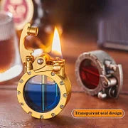 🔥Hot Sale-50% OFF🔥💖🎁Vintage Trench Lighter Transparent Kerosene Lighter Antique Steampunk Lighter Cool Unique Lighter for Men (No Fuel)