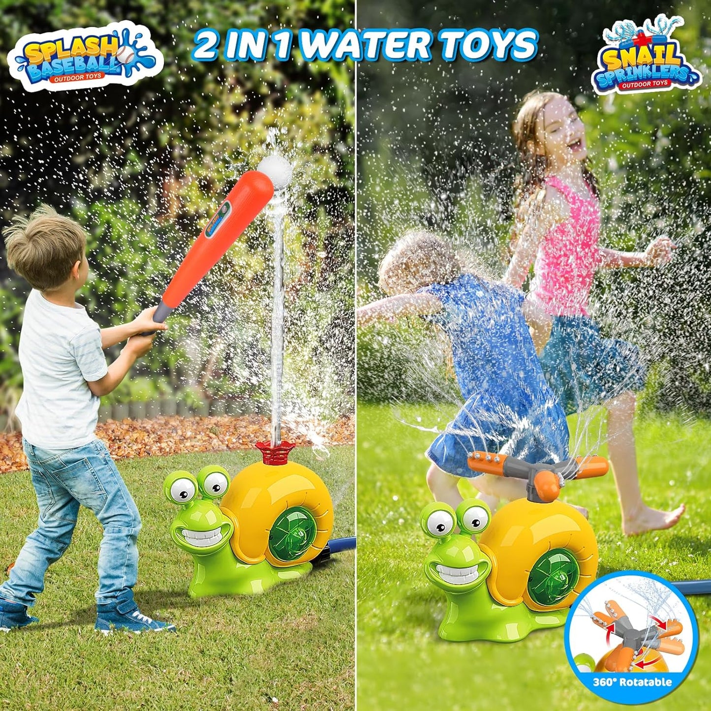 Water Sprinkler Baseball Toy for Kids Outdoor