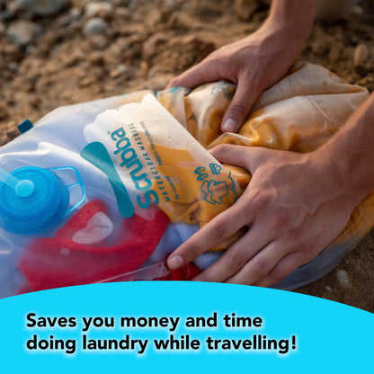 Waterclear Wash Bag - a translucent portable washing machine