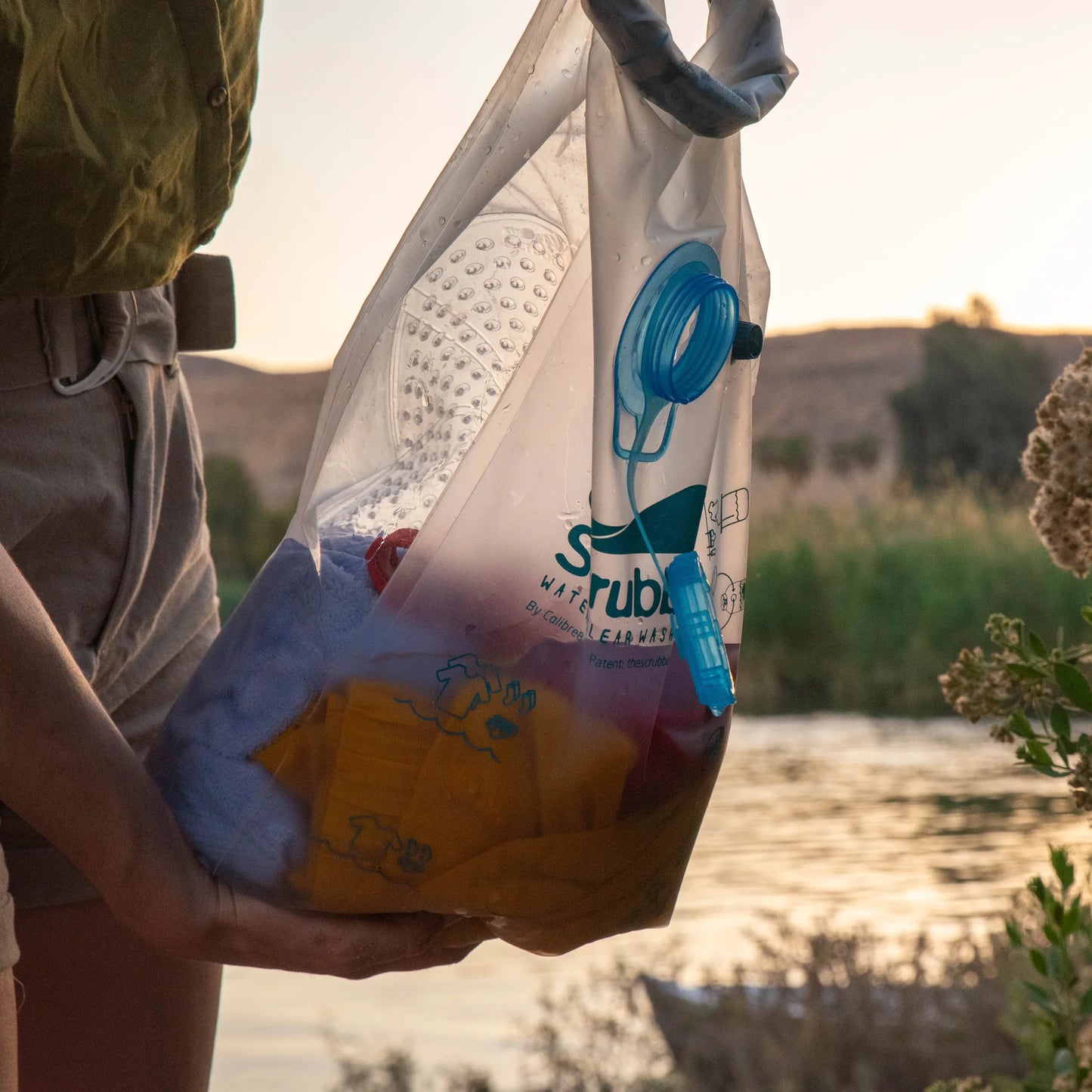 Waterclear Wash Bag - a translucent portable washing machine