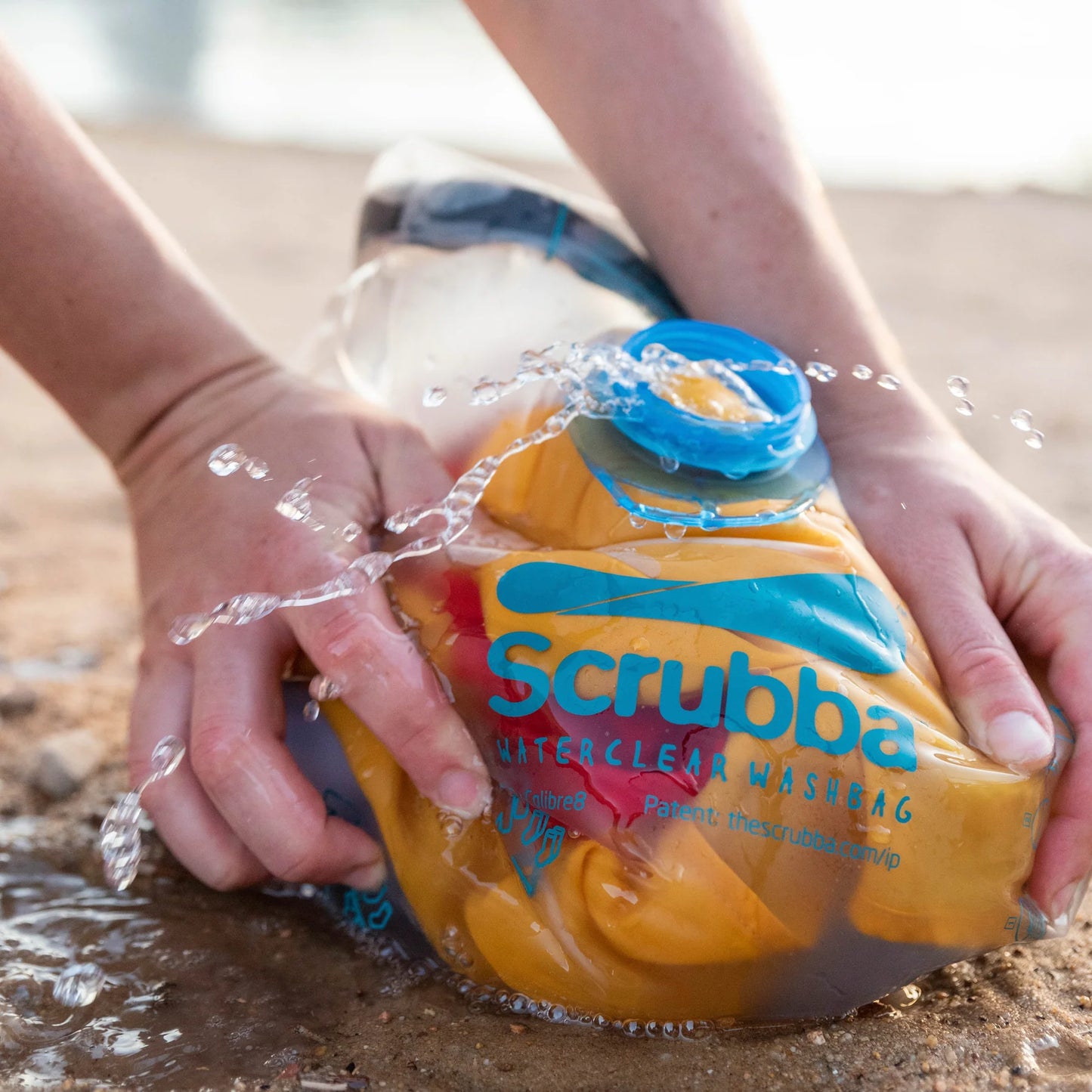 Waterclear Wash Bag - a translucent portable washing machine