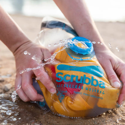 Waterclear Wash Bag - a translucent portable washing machine