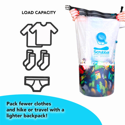 Waterclear Wash Bag - a translucent portable washing machine