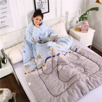 Winter Lazy Quilt with Sleeves