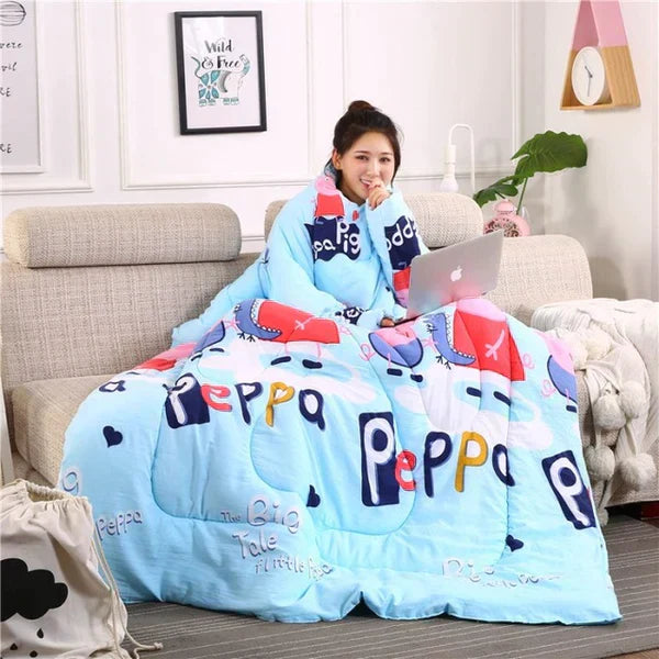 Winter Lazy Quilt with Sleeves
