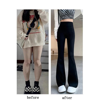 Women Flare Pants Slim High Waist Solid Sexy Shark Flare Pants