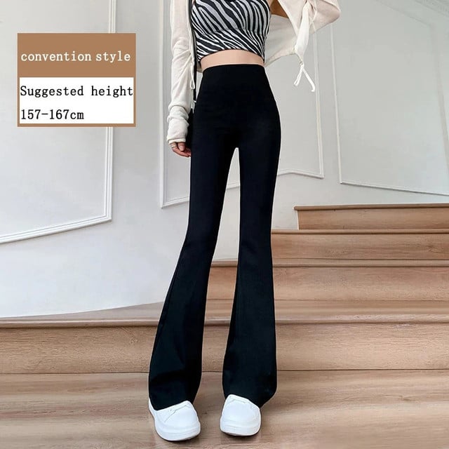 Women Flare Pants Slim High Waist Solid Sexy Shark Flare Pants