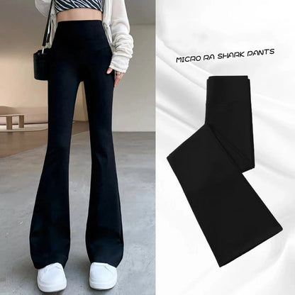 Women Flare Pants Slim High Waist Solid Sexy Shark Flare Pants