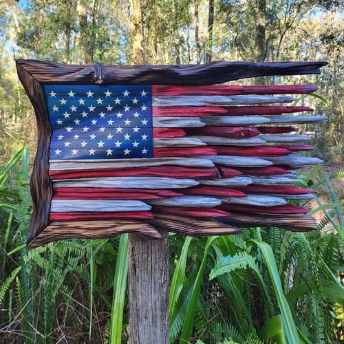 🔥Last Day Flash Sale - 50% OFF🔥 -Wooden American Flag🔥BUY 2 FREE SHIPPING🔥