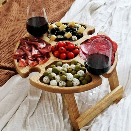 Last Day Promotion🔥50% Off🥳Wooden Outdoor Folding Picnic Table-With Glass Holder