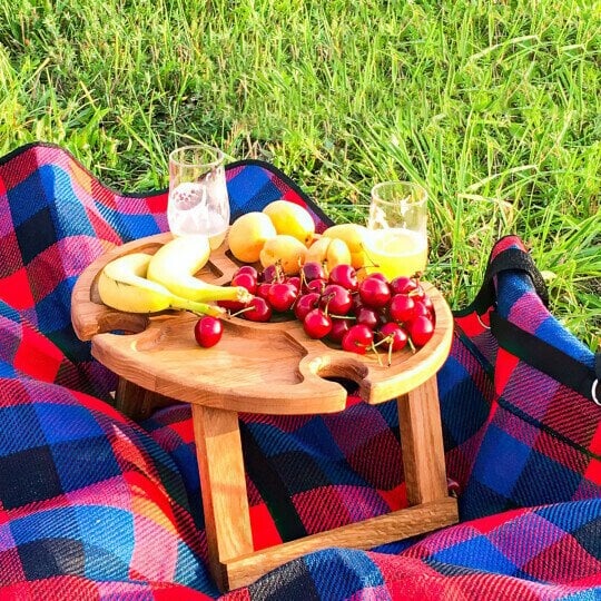 Last Day Promotion🔥50% Off🥳Wooden Outdoor Folding Picnic Table-With Glass Holder