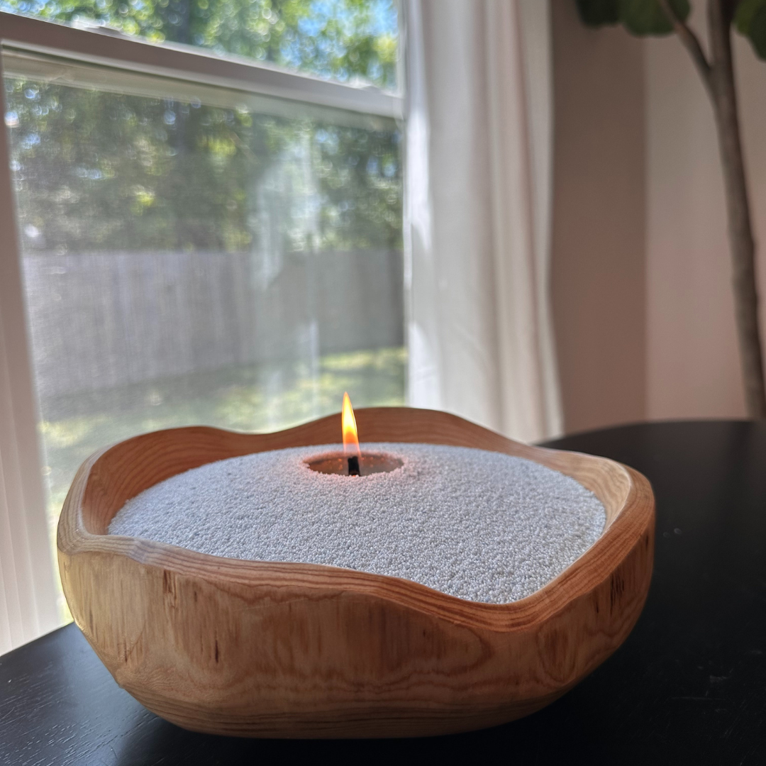 Wooden Bowl Gift Set - Scented White