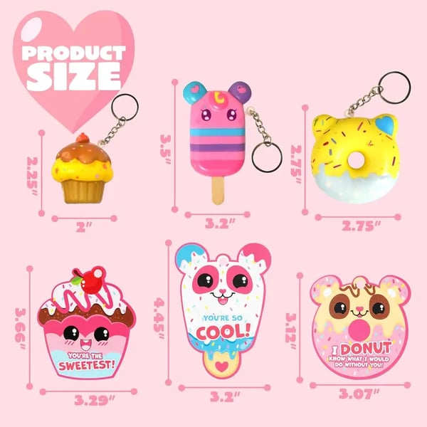 🔥Last Day 49% OFF - 💘🎁Valentine's Day 30pcs Cute Keychains with Card Exchange Gift for Kids