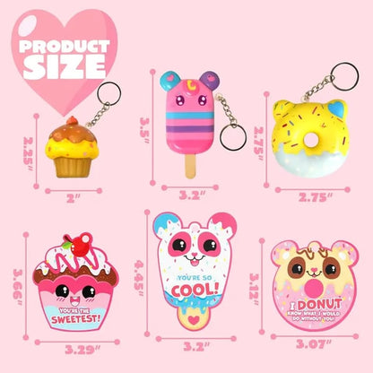 🔥Last Day 49% OFF - 💘🎁Valentine's Day 30pcs Cute Keychains with Card Exchange Gift for Kids