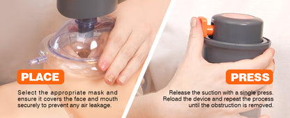 Portable Anti-Choking Suction Device with 3 Face Masks