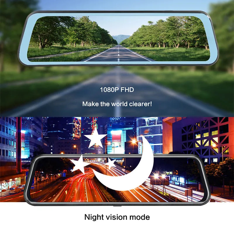 Touch Screen Parking Monitoring Dash Cam Smart Mirror