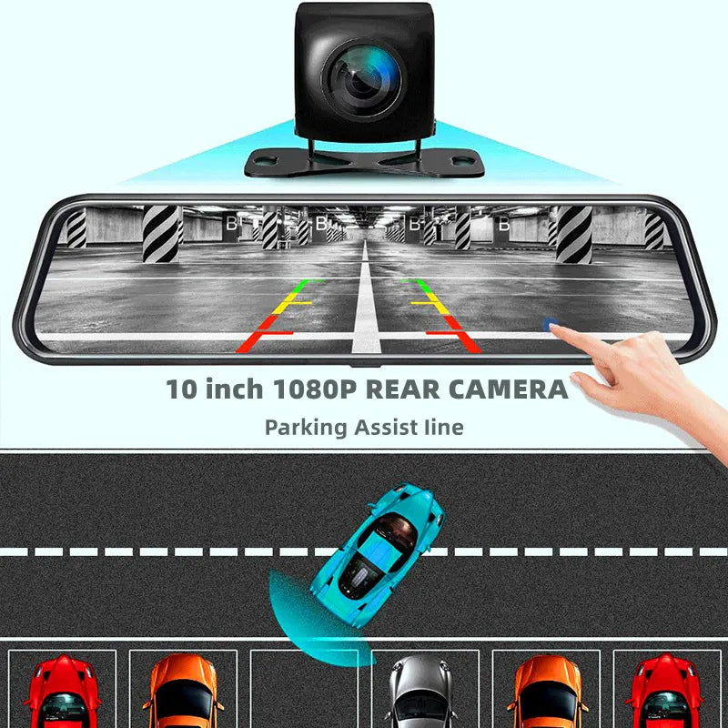 Touch Screen Parking Monitoring Dash Cam Smart Mirror