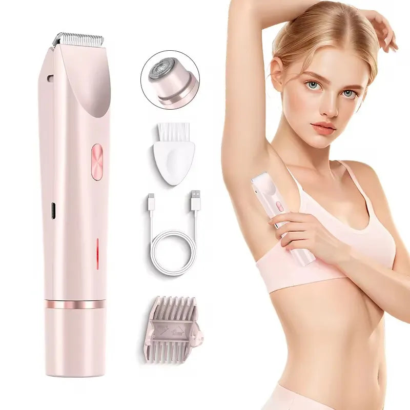Electric Epilator Womens Dual-Head Hair Remover With LCD Display