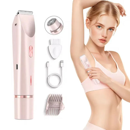 Electric Epilator Womens Dual-Head Hair Remover With LCD Display