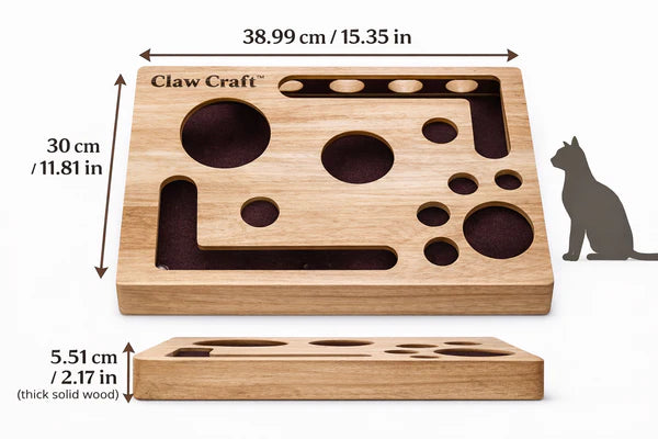 Wooden Cat Scratch & Play Block