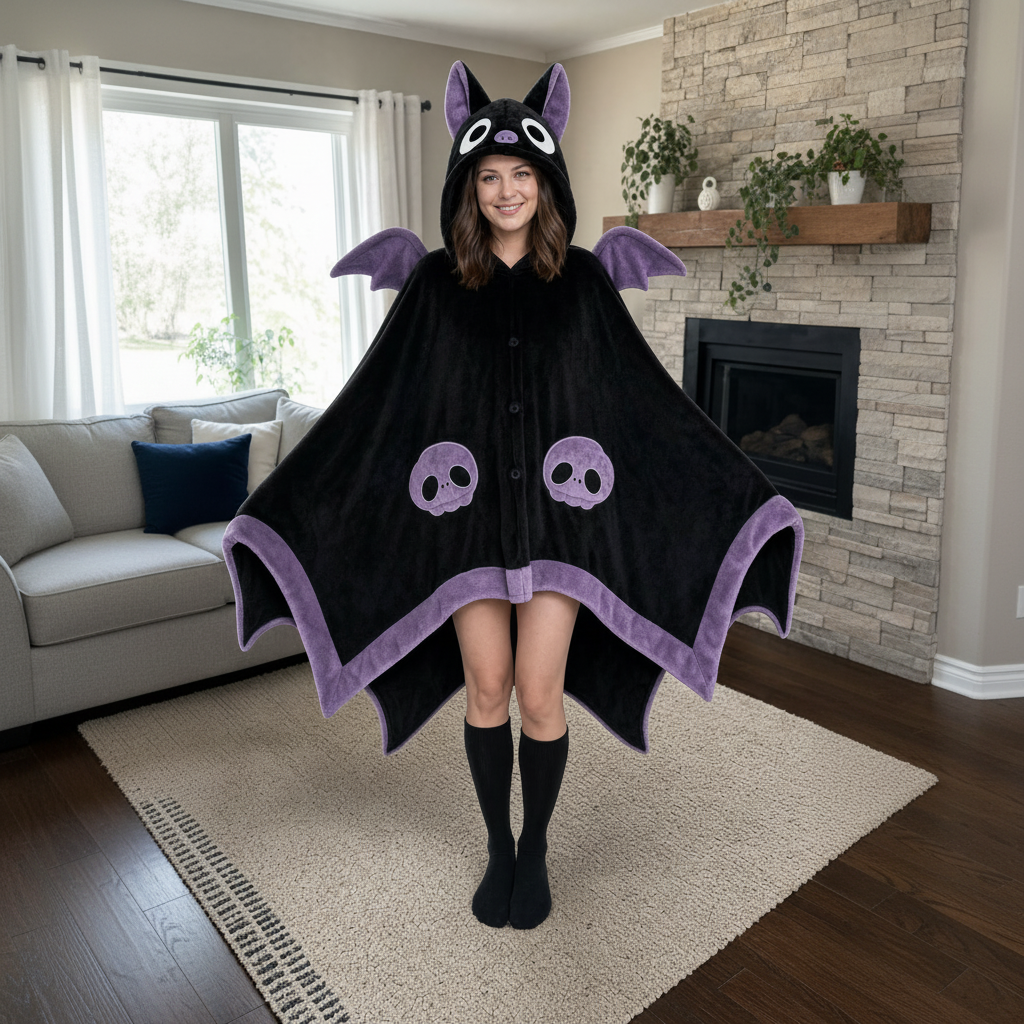 Bat Hooded Onesie Blanket – Cozy Wearable Cape