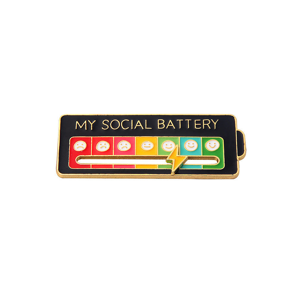 My Social Battery Brooch