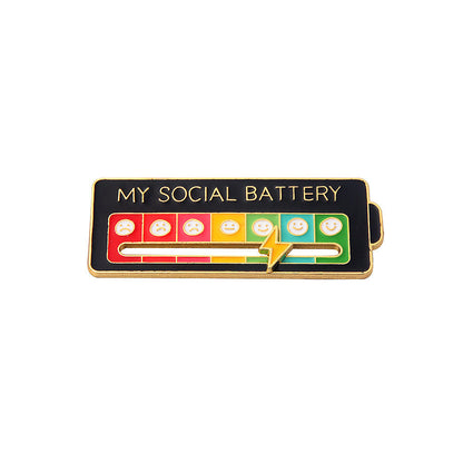 My Social Battery Brooch