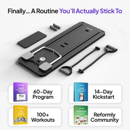 Foldable Pilates Board | Full-Body Home Workout System with 60-Day Transformation Program