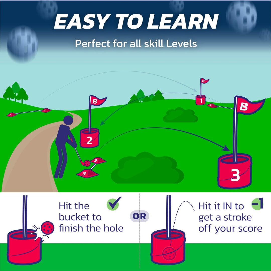 BackyardPro  Portable Bucket Golf Game Set