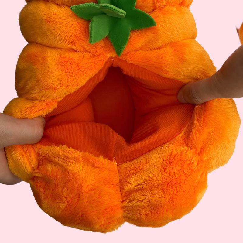 Feetoween™ Pumpkin Slippers — Plush Jack-O-Lantern Halloween Slippers
