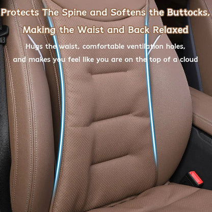 🔔Car Seat Cushion Premium Nappa Leather Comfortable Seat Back