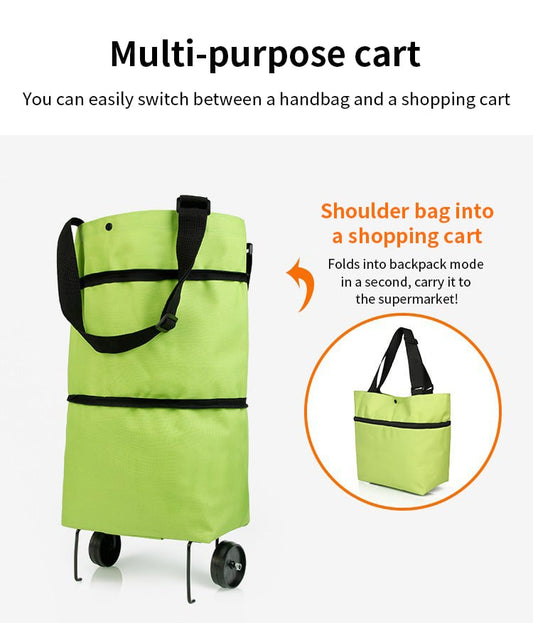 CarryCart  3-in-1 Foldable Rolling Shopping Bag