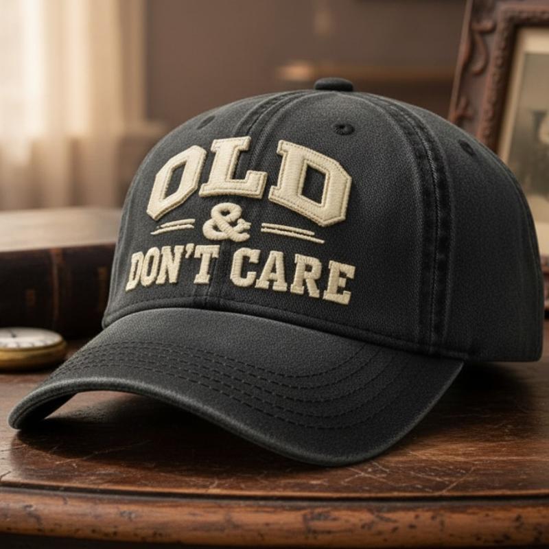 Too Old to Care” Washed Dad Hat – Pigment-Dyed Low Profile Baseball Cap, Perfect Gift for Dad