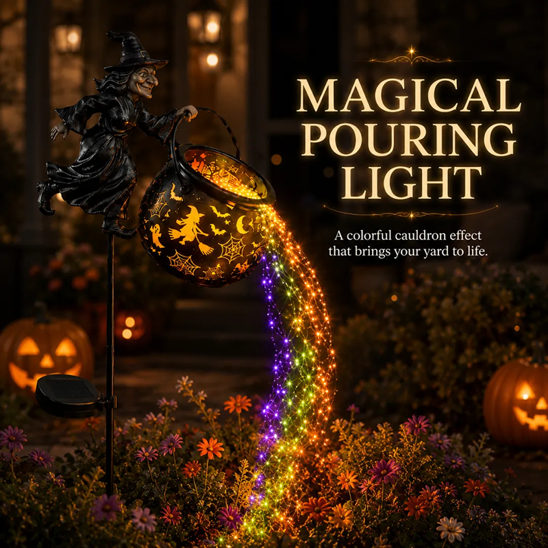 WitchGlow Halloween Solar Garden Light