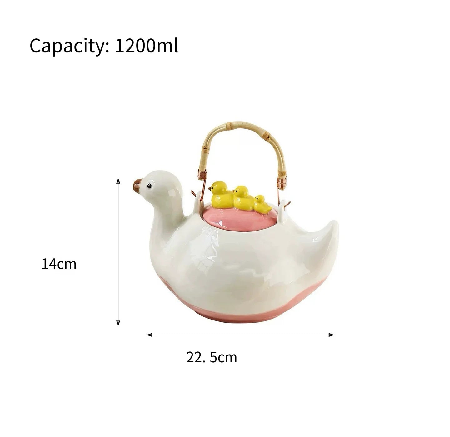 Cute Duck Ceramic Teapot Set - Portable Health Teapot for Home & Housewarming Gift