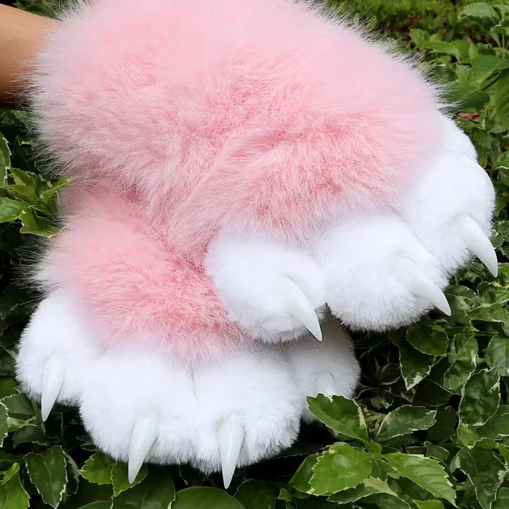 Fur Plush Furry Cat Claw Gloves