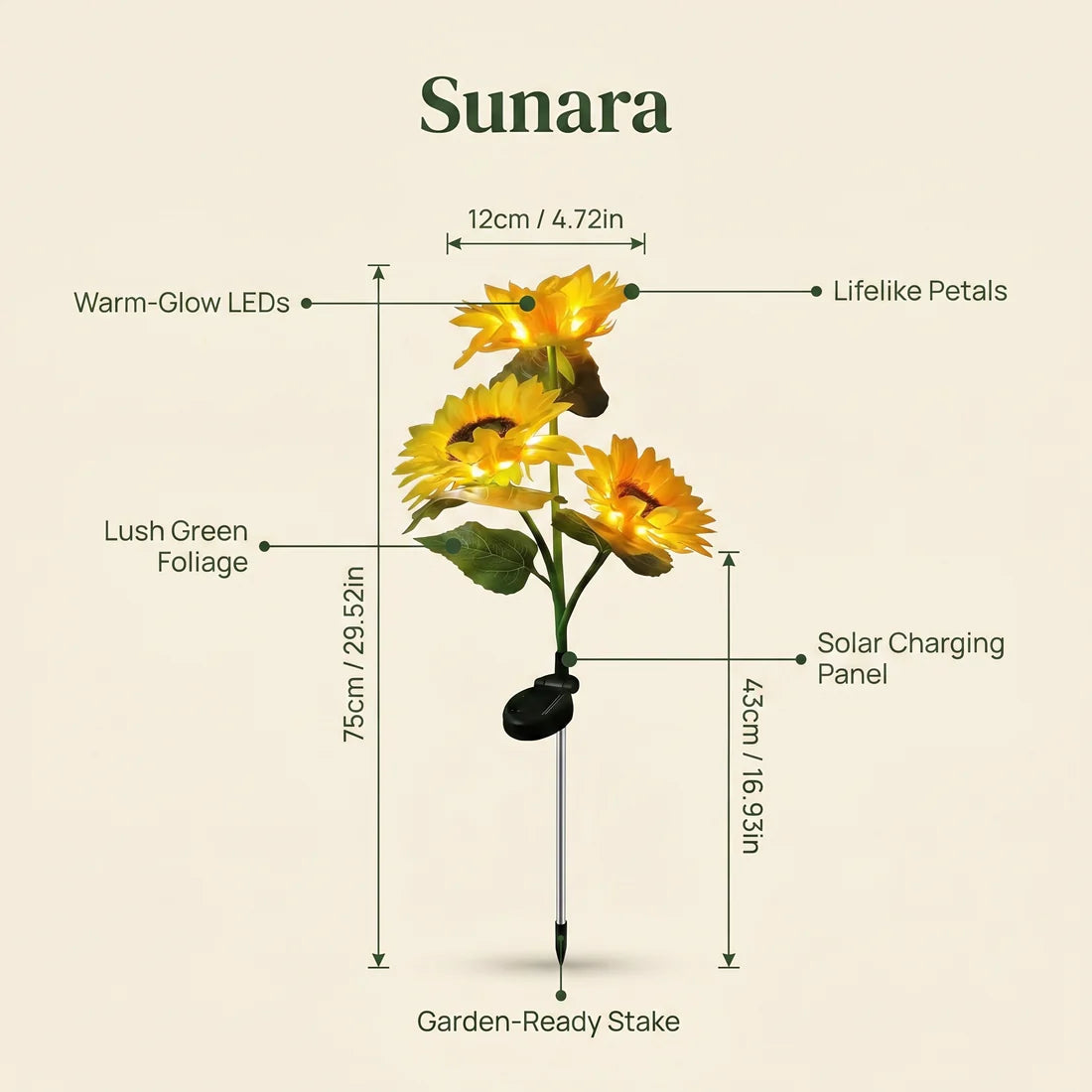 Solar Sunflower Garden Lights
