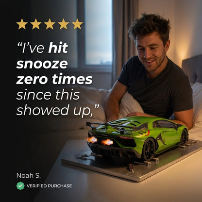 Realistic Sports Car Digital Alarm Clock with LED Display