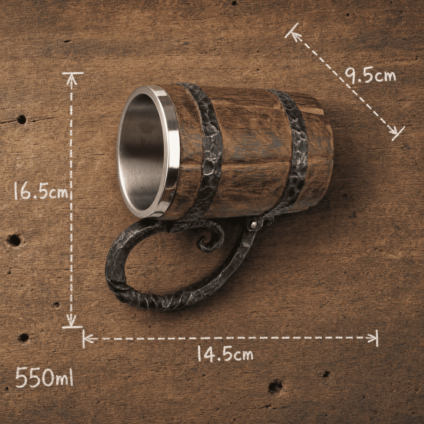 Rustic Viking Beer Mug – Stainless Steel Tankard