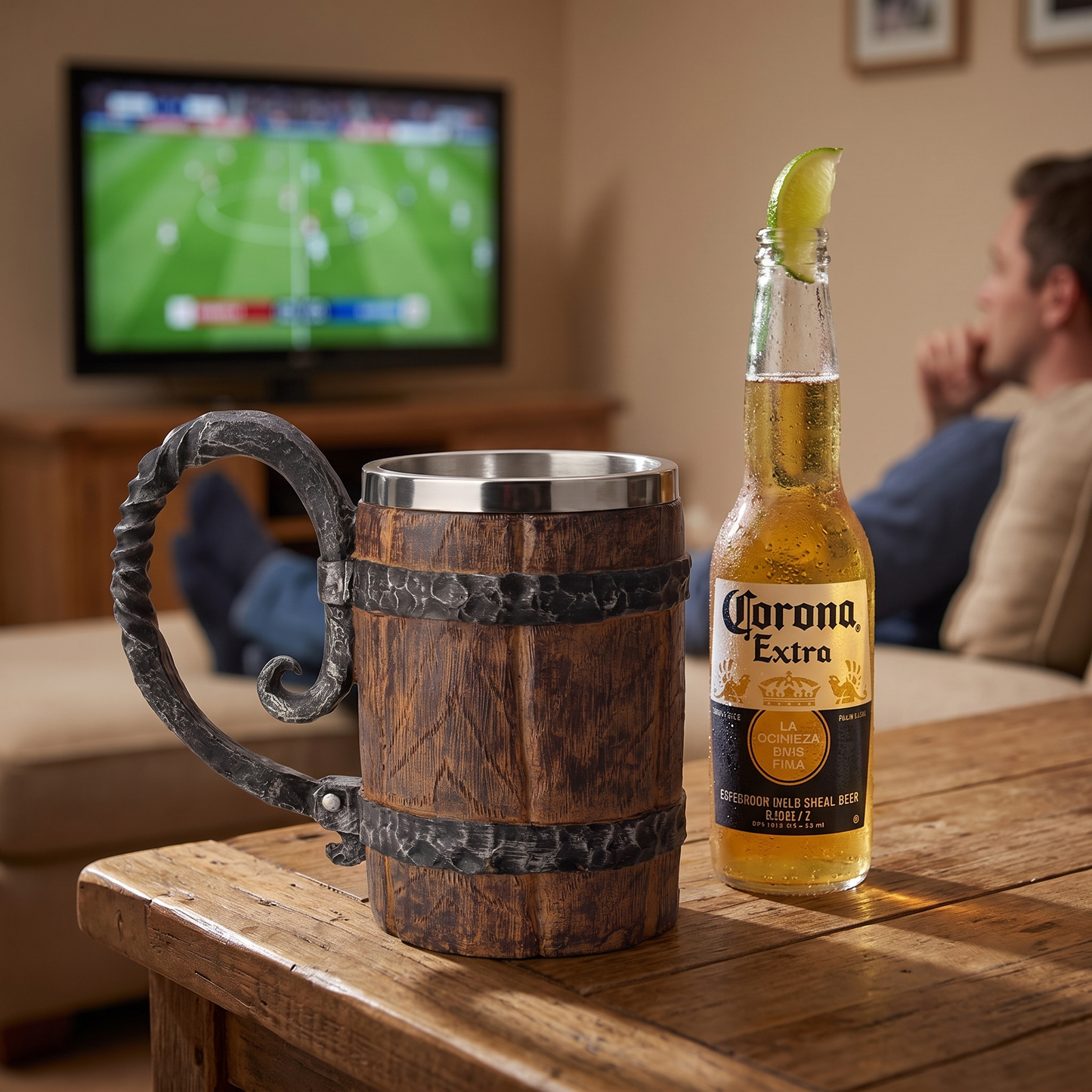 Rustic Viking Beer Mug – Stainless Steel Tankard